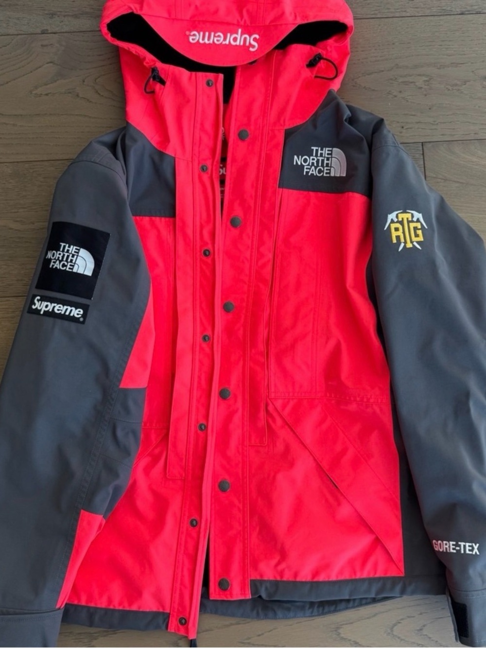 The North Face Red and Gray Men's Performance Jacket (Supreme collaboration)